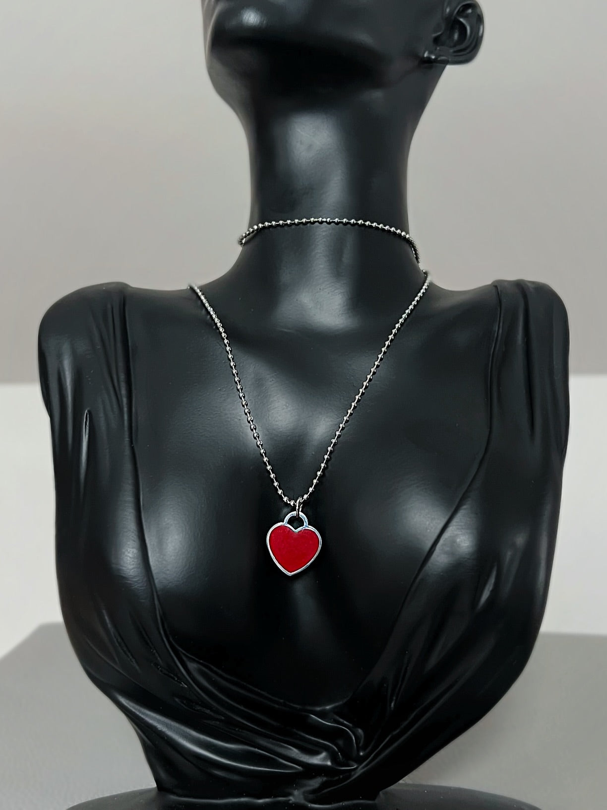 Collier Ajustable Cœur Rouge