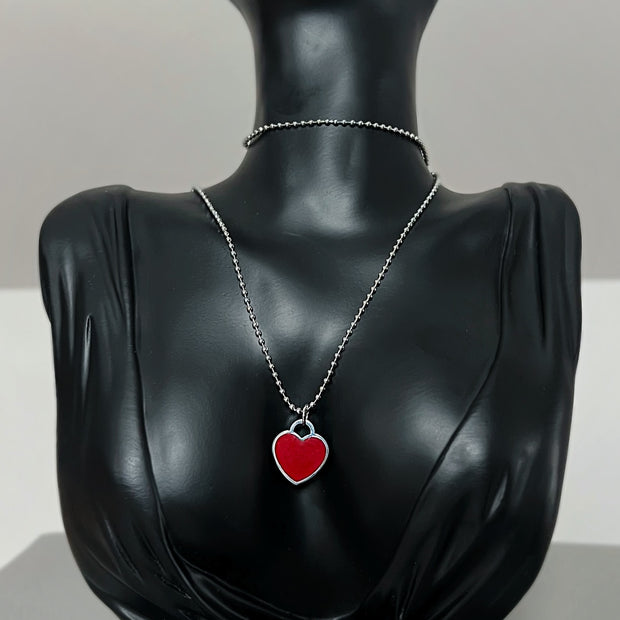 Collier Ajustable Cœur Rouge