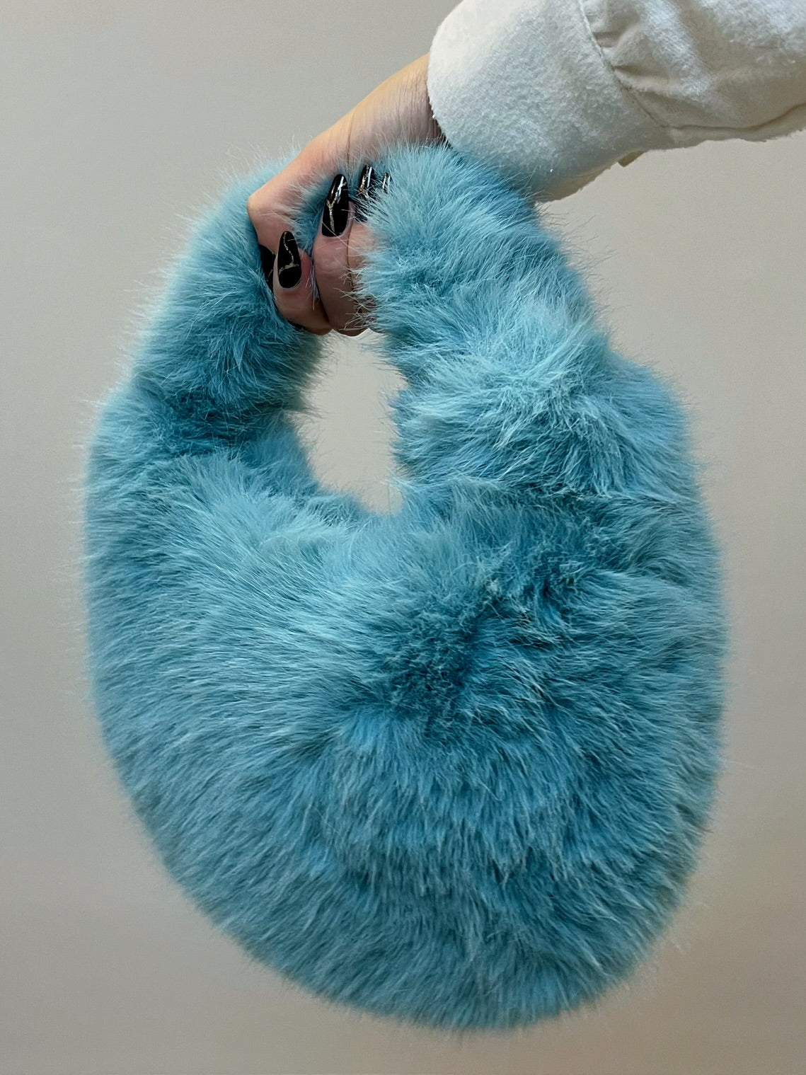 Sac à Main Fourrure Bleu