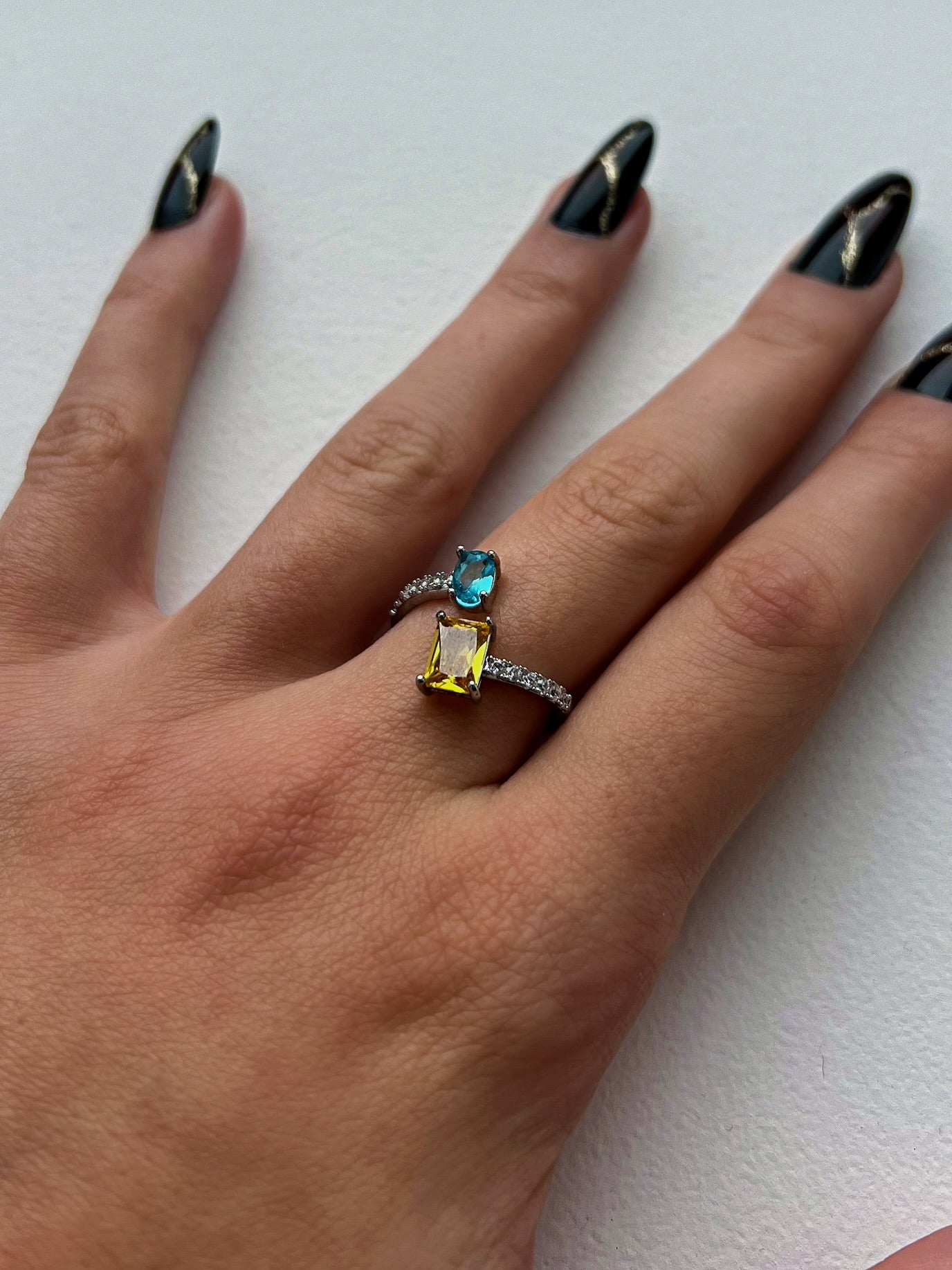 Bague Double Diamant (Argent)