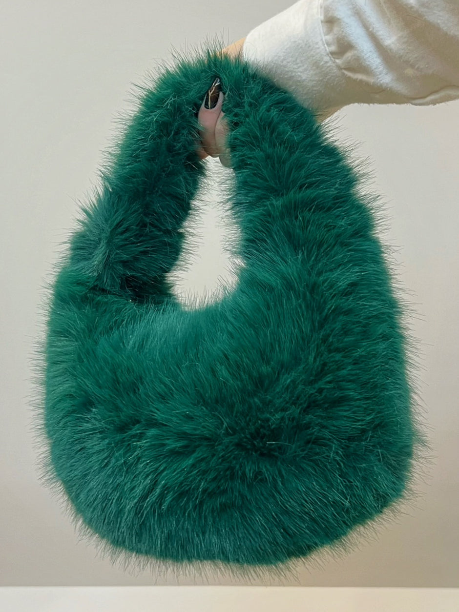 Sac à Main Fourrure Vert
