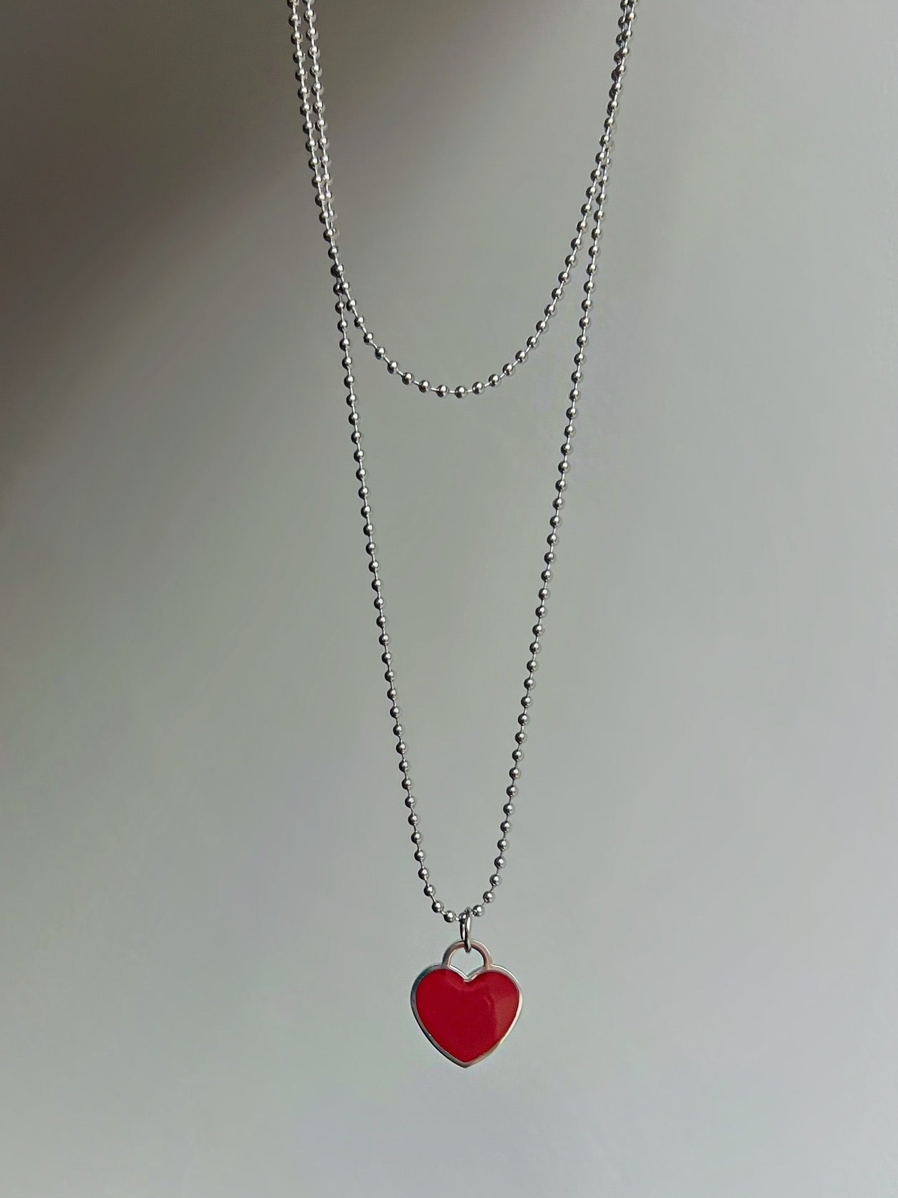 Collier Ajustable Cœur Rouge