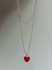 Collier Ajustable Cœur Rouge