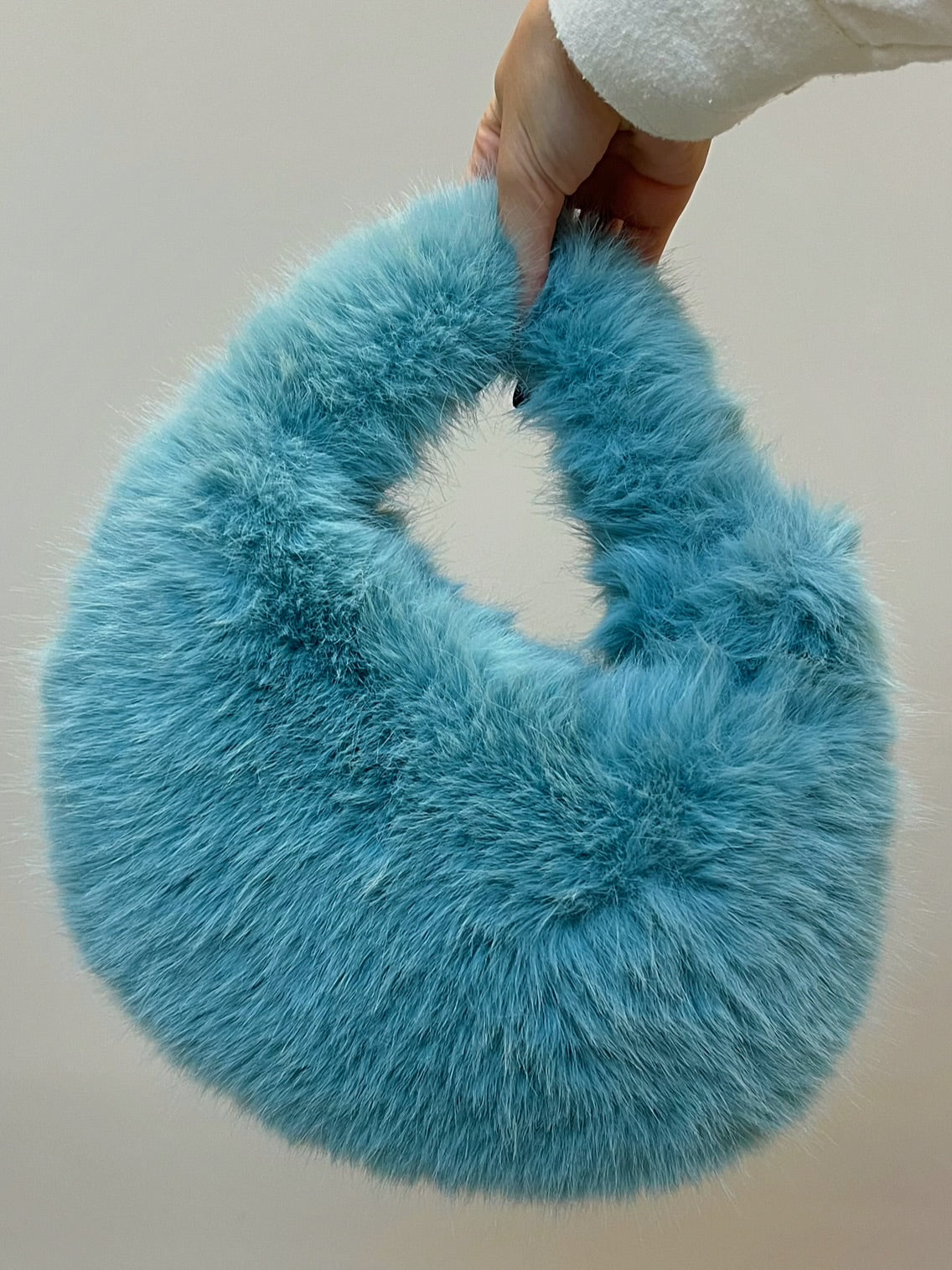 Sac à Main Fourrure Bleu