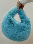 Sac à Main Fourrure Bleu