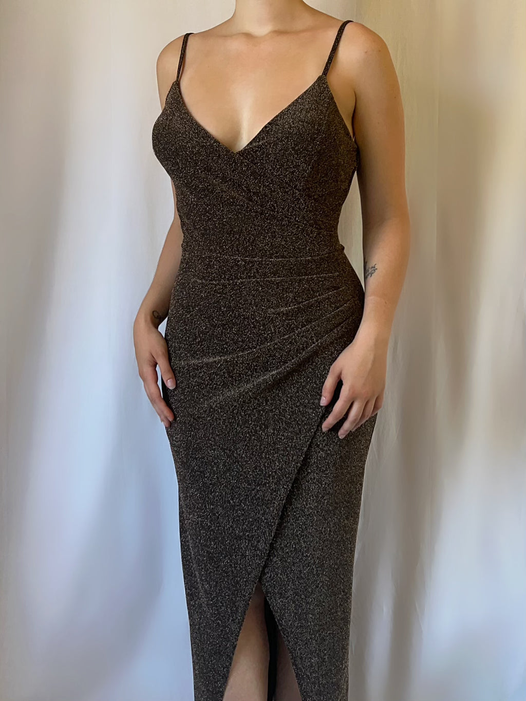 Robe Élégante Pailletée Dorée