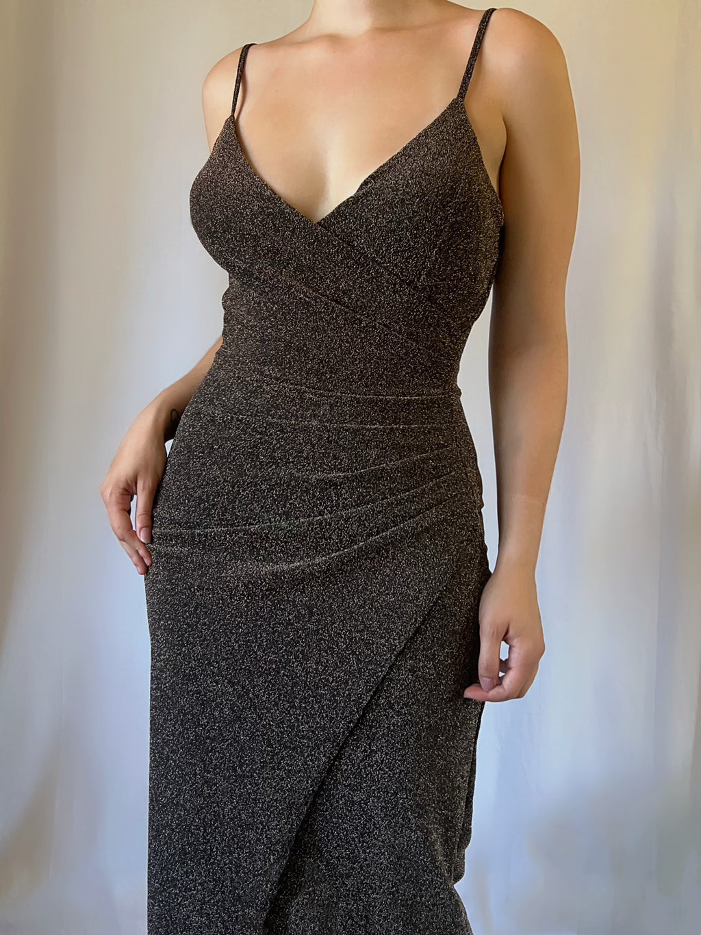 Robe Élégante Pailletée Dorée