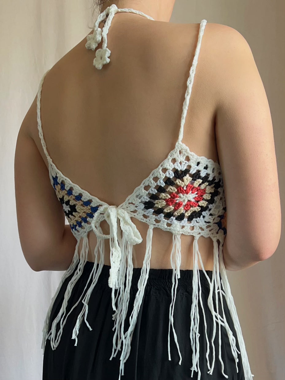 Crop-Top Crochet Fait Main